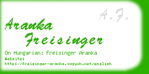 aranka freisinger business card